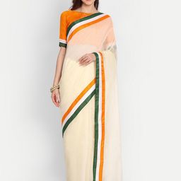 BAPS Patchwork Chanderi Saree-image-21