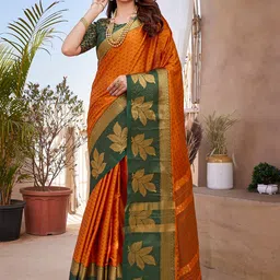 LeeliPeeri Designer Ethnic Motifs Zari Chanderi Saree-image-95