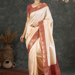 Kalini Women Silk Blend Jacquard Saree-image-31