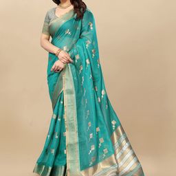 Sidhidata Ethnic Motifs Woven Design Zari Kota Saree-image-80
