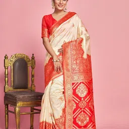 MIMOSA Ethnic Motifs Woven Design Zari Art Silk Kanjeevaram Saree-picture-39
