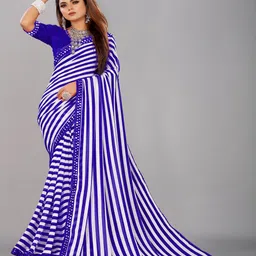 limtd Striped Pure Georgette Leheriya Saree-picture-19