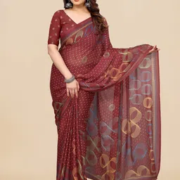KALINI Geometric Printed Saree-image-77