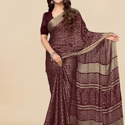 KALINI Batik Poly Chiffon Saree-4