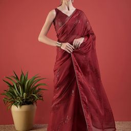 all about you Embellished Sequinned Pure Chiffon Saree-picture-14