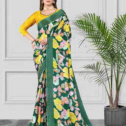 ROOP SUNDARI SAREES Floral Printed Pure Chiffon Saree-image-55