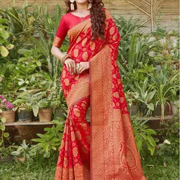 Anouk Ethnic Motifs Woven Design Zari Saree-picture-55