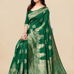 MIRCHI FASHION Floral Woven Design Zari Saree-49