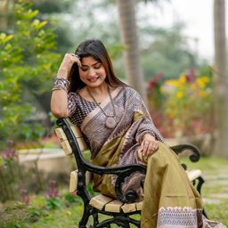 VISHNU WEAVES Ethnic Motifs Silk Blend Tussar Saree-picture-20