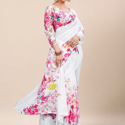 KALINI Floral Printed Pure Cotton Block Print Saree-image-25
