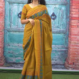 Sanganeri Print Pure Cotton Block Printed Bagru Saree-44