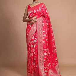 TIRA Ethnic Motifs Woven Design Zari Banarasi Saree-picture-31