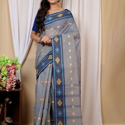 DipDiya Woven Design Pure Cotton Taant Saree-image-130