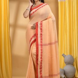 DESH BIDESH Woven Design Pure Cotton Taant Saree-image-35