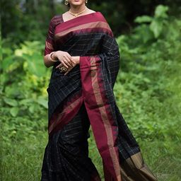 KALINI Checked Zari Banarasi Saree-picture-16
