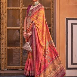 Anouk Geometric Printed Beads and Stones Detail Banarasi Saree-image-20