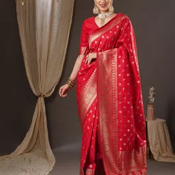 Anouk Floral Zari Banarasi Saree-image-68
