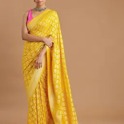 Quelea Ethnic Motifs Woven Design Zari Pure Silk Banarasi Saree-picture-53