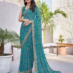 KALINI Bandhani Printed Zari Saree-image-76