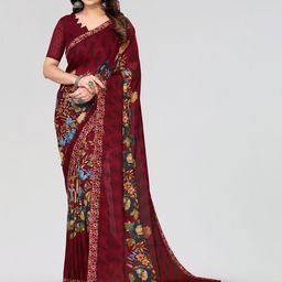KALINI Floral Printed Bandhani Saree-image-32