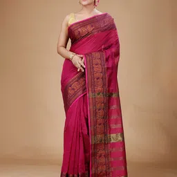 SLAGHA Ethnic Woven Design Zari Silk Cotton Saree-image-70