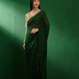 Sangria Sequined Embellished Vichitra Silk Saree-image-6