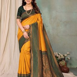 vj fashion Checked Zari Gadwal Saree-image-80