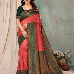 vj fashion Checked Zari Gadwal Saree-image-33