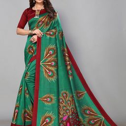 KALINI Kalamkari Printed Mysore Silk Saree-image-24
