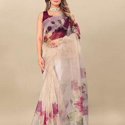 KIMISHA Floral Printed  Organza Saree-image-11