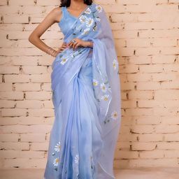 Anouk Floral Organza Saree-image-12