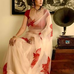 Anouk Floral Organza Saree-image-42