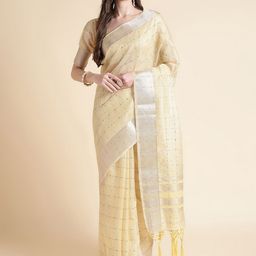 Mitera Checked Zari Organza Saree-picture-17