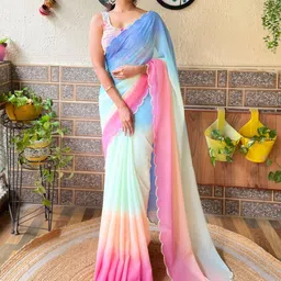 Mitera Ombre Embroidered Saree-image-91
