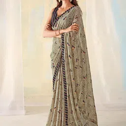 Anouk Striped Abstract Saree-3