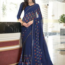 Panzora Floral Printed Border Saree-image-21