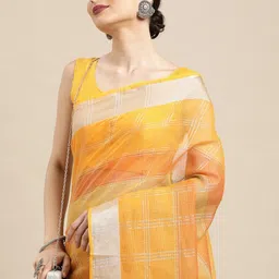 Leeza Store Yellow Woven Design Zari Kota Saree-picture-3