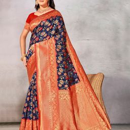 Anouk Floral Woven Design Zari Art Silk Saree-image-62