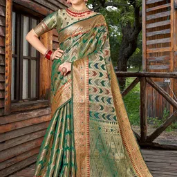 Anouk Geometric Woven Design Zari Saree-picture-38