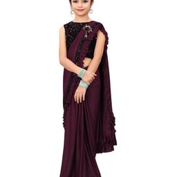Dhyey Fashion Girls Sequinned Ready to Wear Saree-image-68