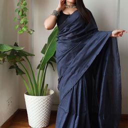 Anouk Pure Cotton Khadi Saree-image-82