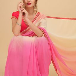 Sangria Ombre Dyed Pure Georgette Saree-image-12