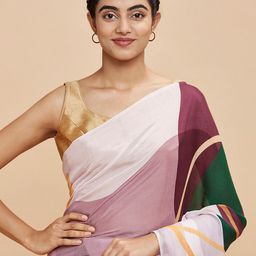 Mitera Pure Crepe Abstract Saree image 5