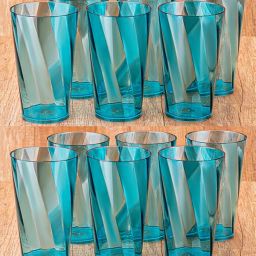 (Pack of 12) Twisted Shape Plastic Water Glasses Sky Blue Set Of 12 Glass Set Glass Set Water/Juice Glass-image-19