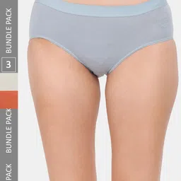 Amour Secret Women Pack Of 3 Mid Rise Anti Bacterial Hipster Briefs-image-71