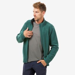 Men Sweater Full-Zip Fleece for Hiking MH120 Green-image-5