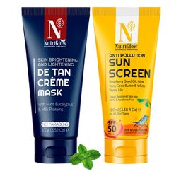 Nutriglow Advanced Organics Set Of 2 Sustainable De Tan Mask & Sunscreen SPF 50 PA+++, 100ml Each-10