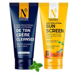 Nutriglow Advanced Organics Adults Set Of 2 De-Tan Cleanser & Sunscreen 100ml-21