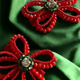 Choko Girls Set of 2 Santa's Xmas Butterfly Beaded Alligator Hair Clip-36