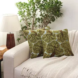 House This Green Set of 2 Abstract Square Cushion Covers-6
